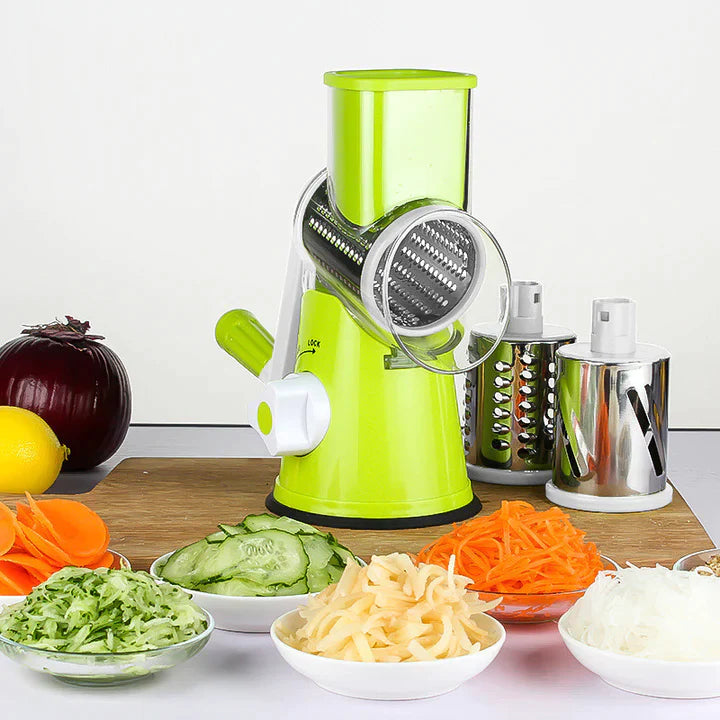 "3-in-1 Rotary Drum Grater 'Kaddu Kash' - Effortlessly Grate, Slice, and Shred with Ease [Free Delivery]"