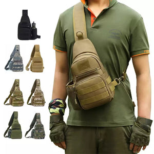 Tactical Outdoor Chest/Shoulder Bag With Water Bottle Holder