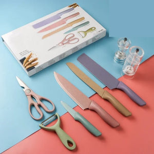 6 Pieces Colored Knives Set