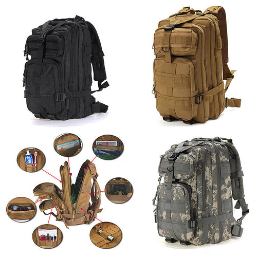 30L Backpack Military Style Outdoor Waterproof Rucksack