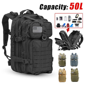 50L Large Capacity Army Military Tactical Backpack