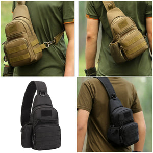 Tactical Outdoor Chest/Shoulder Bag With Water Bottle Holder