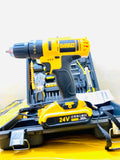 Dewalt Brand 24 Volts Cordless Hammer Drill Tool Set