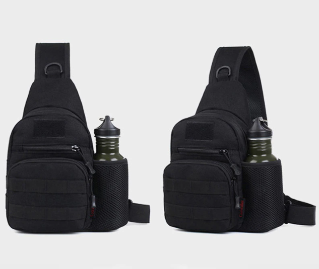 Tactical Outdoor Chest/Shoulder Bag With Water Bottle Holder