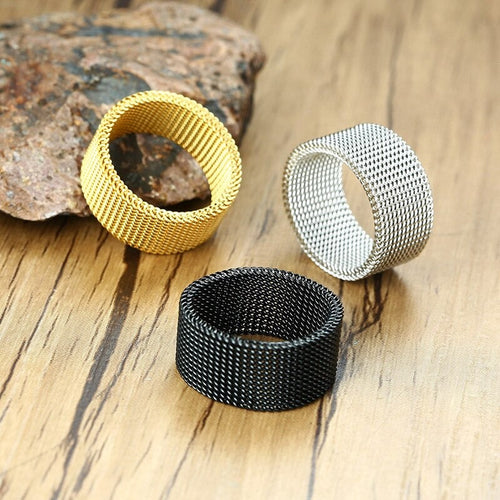 Fashion Unisex Elastic Mesh Stainless Steel Ring